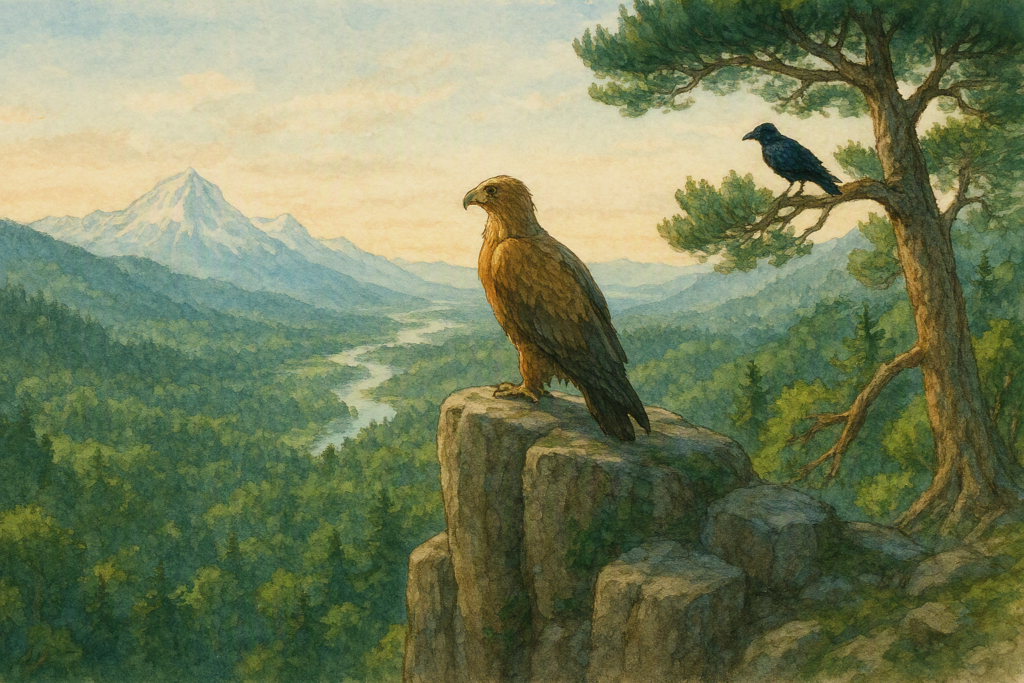 A Crow Challenged an Eagle – AI Image Prompts